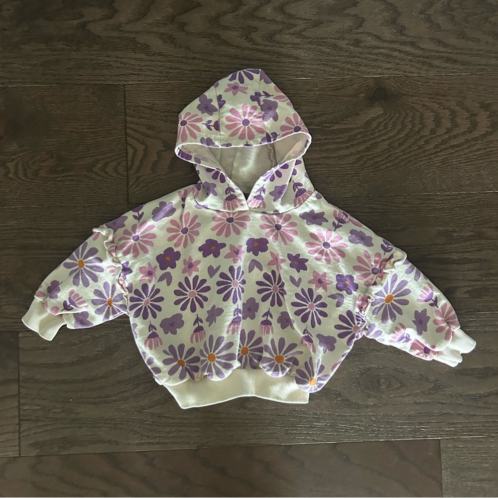 Souris Mini Size 6-9 month Girl's Floral Hoodie